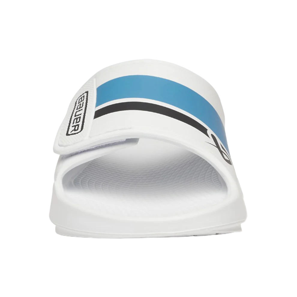 S25 BAUER OOFOS SPORT FLEX SLIDE WHITE/BLUE