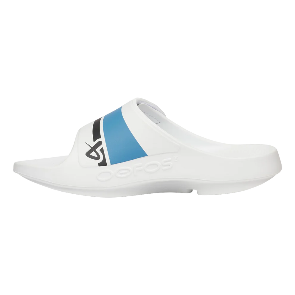 S25 BAUER OOFOS SPORT FLEX SLIDE WHITE/BLUE