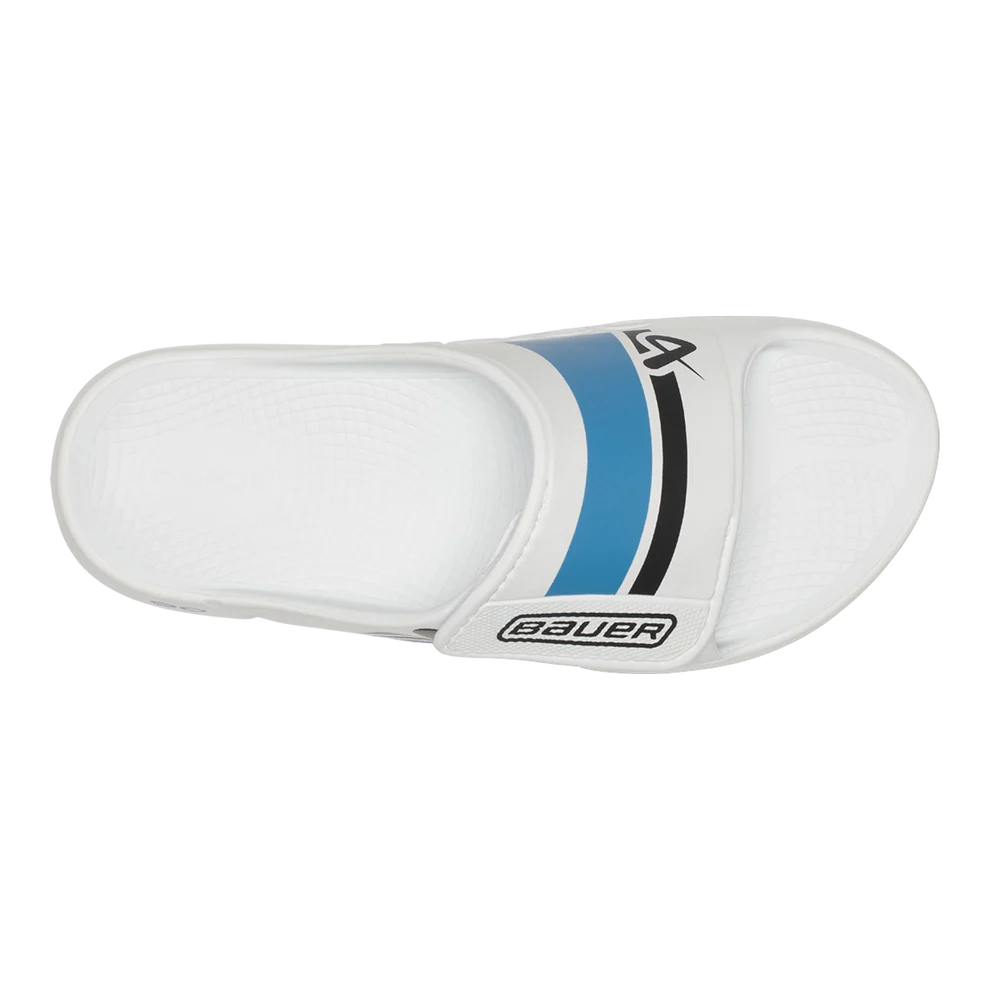 S25 BAUER OOFOS SPORT FLEX SLIDE WHITE/BLUE