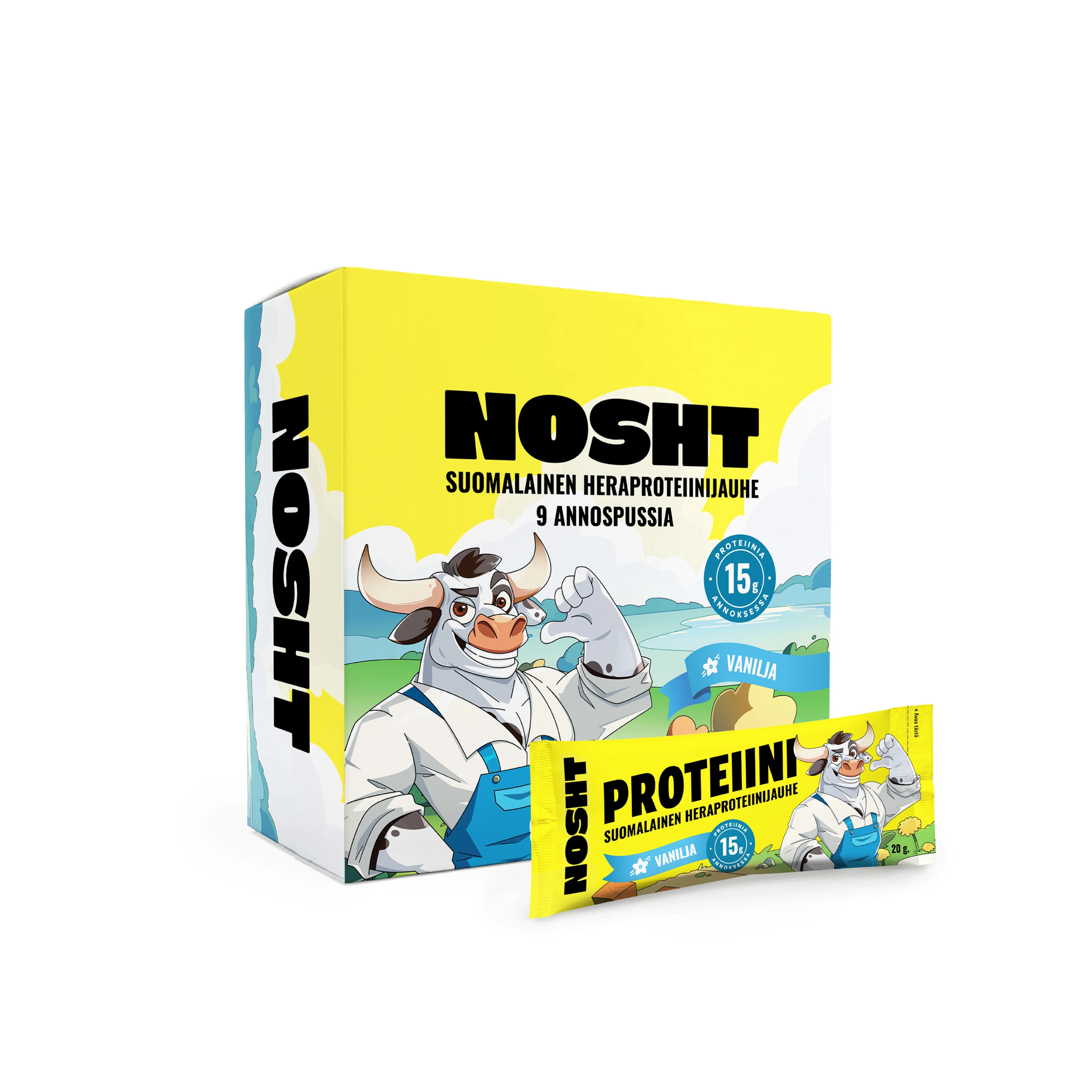 NOSHT SUOMALAINEN HERAPROTEIINIJAUHE VANILJA 20g